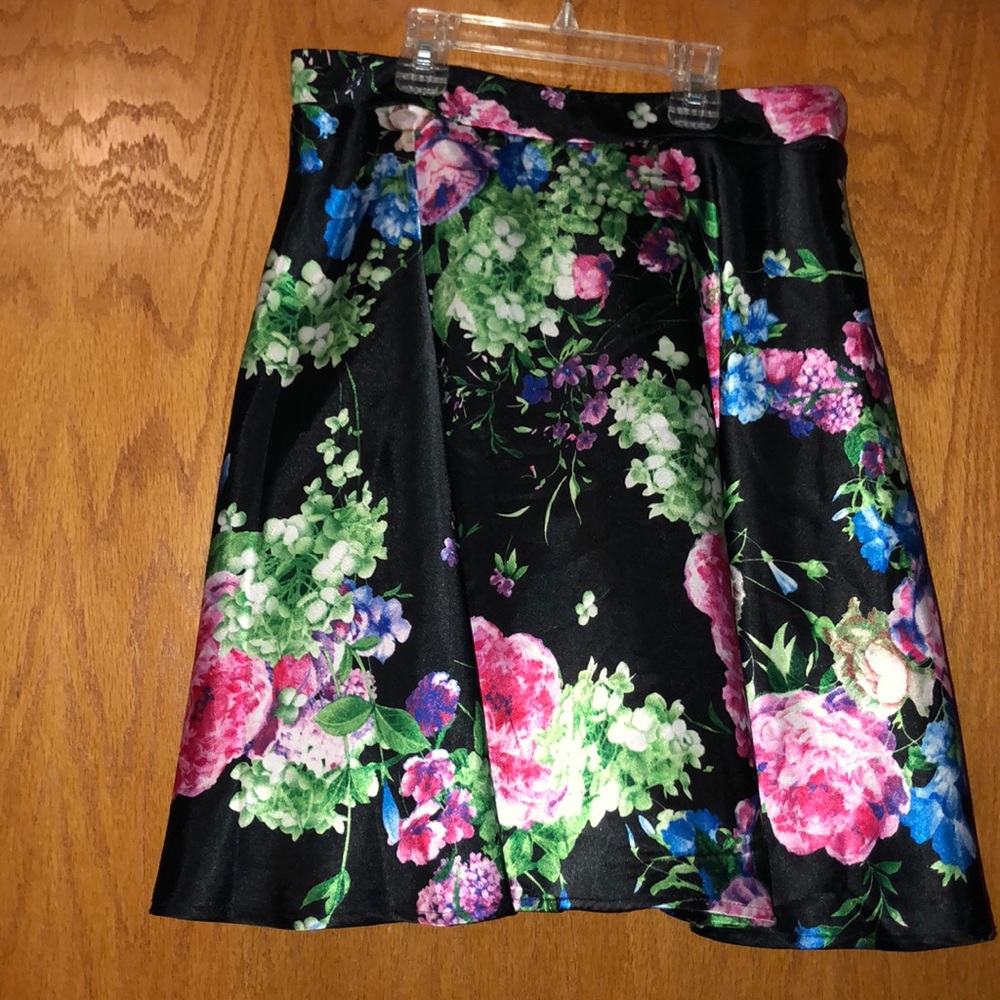 Black dress skirt with a floral print